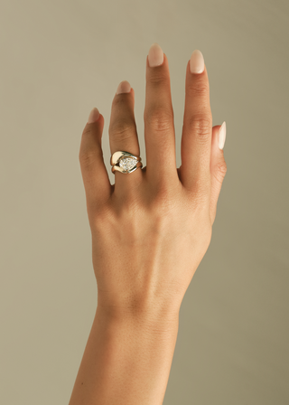 Marquise Shaped Three Stone Lab Grown Diamond Engagement Ring