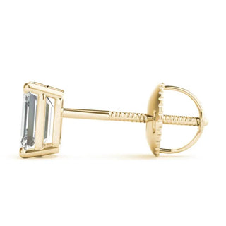 1.0 CT Emerald Cut Solitaire Stud Moissanite Earrings 2
