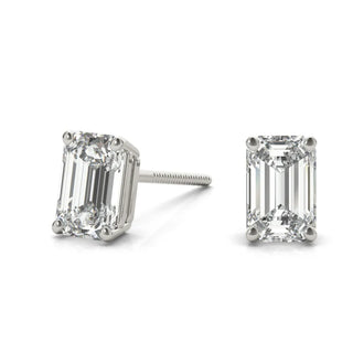 1.0 CT Emerald Cut Solitaire Stud Moissanite Earrings 3