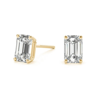 1.0 CT Emerald Cut Solitaire Stud Moissanite Earrings 1