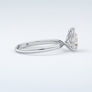 2.0 CT Pear Cut Solitaire Moissanite Engagement Ring 14