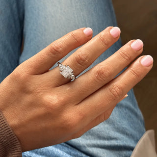 Round Halo, Pave & Split Shank Engagement Ring – 1.93 CT Lab Grown Diamond