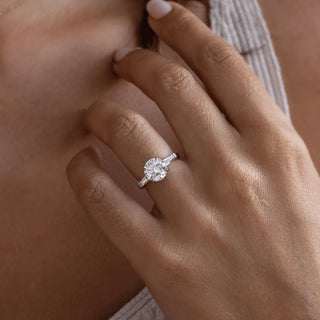Round Halo, Pave & Split Shank Engagement Ring – 1.93 CT Lab Grown Diamond