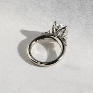 Round Halo, Pave & Split Shank Engagement Ring – 1.93 CT Lab Grown Diamond
