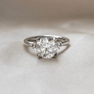 Round Halo, Pave & Split Shank Engagement Ring – 1.93 CT Lab Grown Diamond