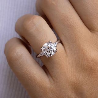 Round Halo, Pave & Split Shank Engagement Ring – 1.93 CT Lab Grown Diamond
