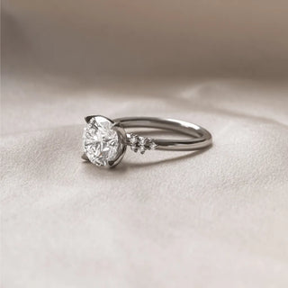 Round Halo, Pave & Split Shank Engagement Ring – 1.93 CT Lab Grown Diamond