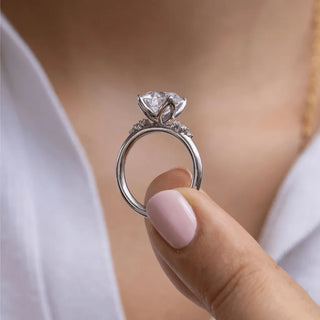 Round Halo, Pave & Split Shank Engagement Ring – 1.93 CT Lab Grown Diamond