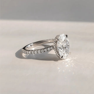 Round Halo, Pave & Split Shank Engagement Ring – 1.93 CT Lab Grown Diamond