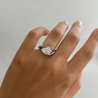 Round Halo, Pave & Split Shank Engagement Ring – 1.93 CT Lab Grown Diamond