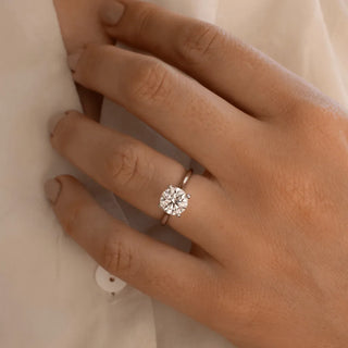 Round Halo, Pave & Split Shank Engagement Ring – 1.93 CT Lab Grown Diamond