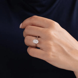 Round Halo, Pave & Split Shank Engagement Ring – 1.93 CT Lab Grown Diamond