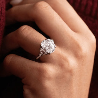 Round Halo, Pave & Split Shank Engagement Ring – 1.93 CT Lab Grown Diamond