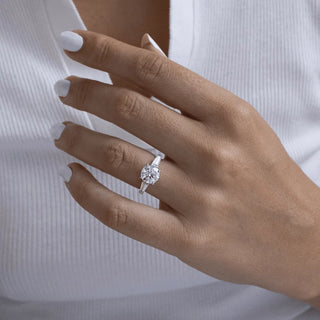 Round Halo, Pave & Split Shank Engagement Ring – 1.93 CT Lab Grown Diamond