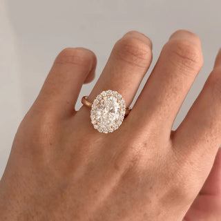 Round Halo, Pave & Split Shank Engagement Ring – 1.93 CT Lab Grown Diamond