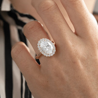 Round Halo, Pave & Split Shank Engagement Ring – 1.93 CT Lab Grown Diamond