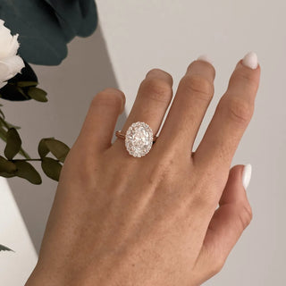 Round Halo, Pave & Split Shank Engagement Ring – 1.93 CT Lab Grown Diamond