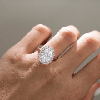 Round Halo, Pave & Split Shank Engagement Ring – 1.93 CT Lab Grown Diamond