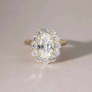 Round Halo, Pave & Split Shank Engagement Ring – 1.93 CT Lab Grown Diamond