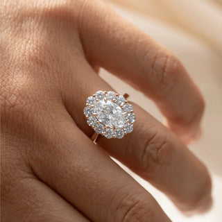 Round Halo, Pave & Split Shank Engagement Ring – 1.93 CT Lab Grown Diamond