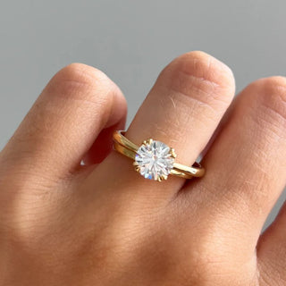 Round Halo, Pave & Split Shank Engagement Ring – 1.93 CT Lab Grown Diamond