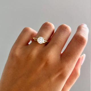 Round Halo, Pave & Split Shank Engagement Ring – 1.93 CT Lab Grown Diamond