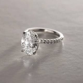 Round Halo, Pave & Split Shank Engagement Ring – 1.93 CT Lab Grown Diamond