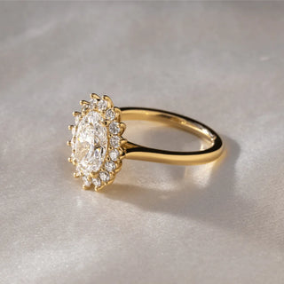Round Halo, Pave & Split Shank Engagement Ring – 1.93 CT Lab Grown Diamond
