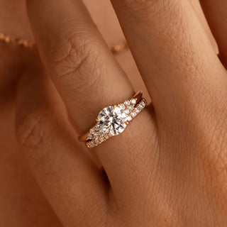Round Halo, Pave & Split Shank Engagement Ring – 1.93 CT Lab Grown Diamond