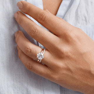 Round Halo, Pave & Split Shank Engagement Ring – 1.93 CT Lab Grown Diamond