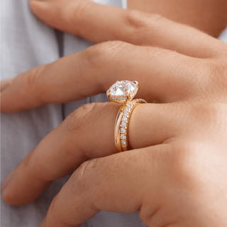Round Halo, Pave & Split Shank Engagement Ring – 1.93 CT Lab Grown Diamond
