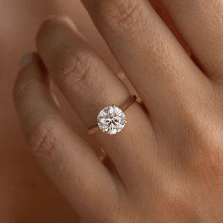 Round Halo, Pave & Split Shank Engagement Ring – 1.93 CT Lab Grown Diamond