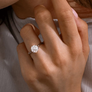 Round Halo, Pave & Split Shank Engagement Ring – 1.93 CT Lab Grown Diamond