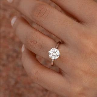 Round Halo, Pave & Split Shank Engagement Ring – 1.93 CT Lab Grown Diamond