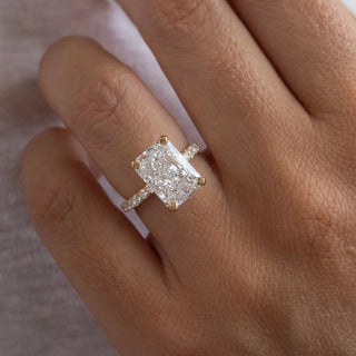Round Halo, Pave & Split Shank Engagement Ring – 1.93 CT Lab Grown Diamond