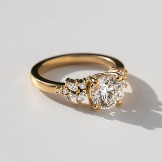 Round Halo, Pave & Split Shank Engagement Ring – 1.93 CT Lab Grown Diamond