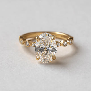 Round Halo, Pave & Split Shank Engagement Ring – 1.93 CT Lab Grown Diamond