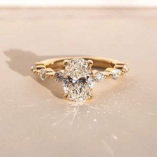 Round Halo, Pave & Split Shank Engagement Ring – 1.93 CT Lab Grown Diamond