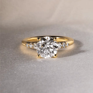 Round Halo, Pave & Split Shank Engagement Ring – 1.93 CT Lab Grown Diamond