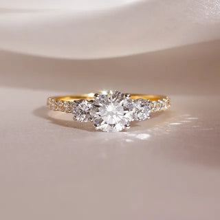 Round Halo, Pave & Split Shank Engagement Ring – 1.93 CT Lab Grown Diamond