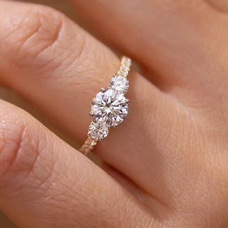 Round Halo, Pave & Split Shank Engagement Ring – 1.93 CT Lab Grown Diamond