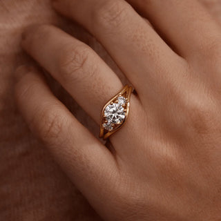 Round Halo, Pave & Split Shank Engagement Ring – 1.93 CT Lab Grown Diamond