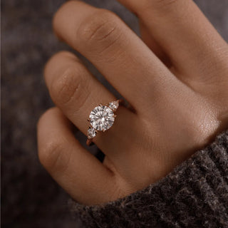 Round Halo, Pave & Split Shank Engagement Ring – 1.93 CT Lab Grown Diamond