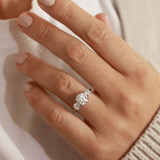 Round Halo, Pave & Split Shank Engagement Ring – 1.93 CT Lab Grown Diamond