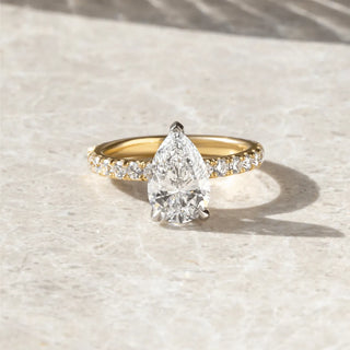Round Halo, Pave & Split Shank Engagement Ring – 1.93 CT Lab Grown Diamond