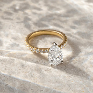 Round Halo, Pave & Split Shank Engagement Ring – 1.93 CT Lab Grown Diamond