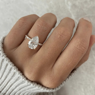 Round Halo, Pave & Split Shank Engagement Ring – 1.93 CT Lab Grown Diamond