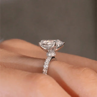 Round Halo, Pave & Split Shank Engagement Ring – 1.93 CT Lab Grown Diamond
