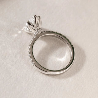 Round Halo, Pave & Split Shank Engagement Ring – 1.93 CT Lab Grown Diamond