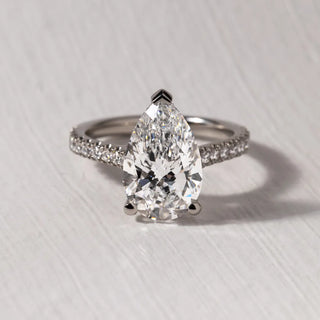Round Halo, Pave & Split Shank Engagement Ring – 1.93 CT Lab Grown Diamond